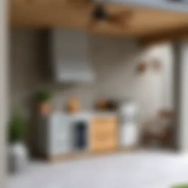 Stylish outdoor kitchen showcasing natural stone cladding