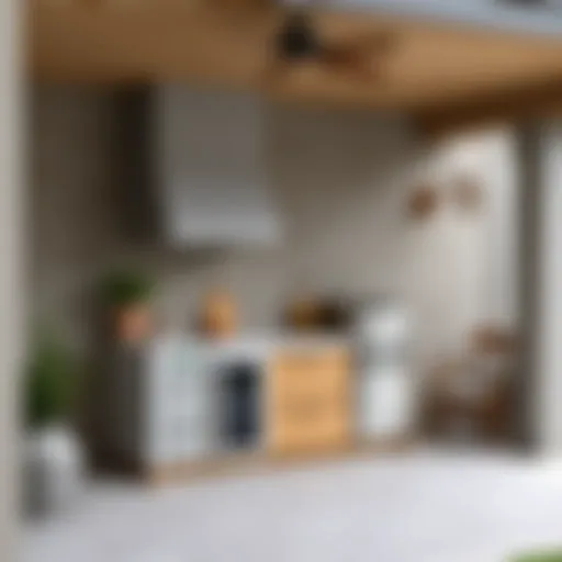 Stylish outdoor kitchen showcasing natural stone cladding