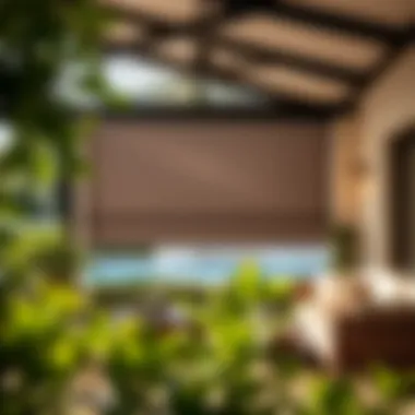 Luxury Outdoor Shades Elegant outdoor shades in a luxurious patio setting