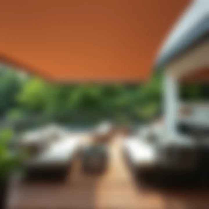 Modern Deck Installation Stylish installation of outdoor shades on a modern deck