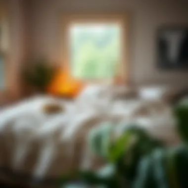 Cozy Corner with Oversize Quilt A cozy corner with an oversize quilt offering a sense of warmth and tranquility