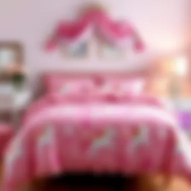 Elegant Pink Unicorn Twin Bedding Set Elegant pink unicorn twin bedding set featuring whimsical designs