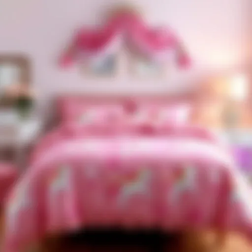 Elegant Pink Unicorn Twin Bedding Set Elegant pink unicorn twin bedding set featuring whimsical designs