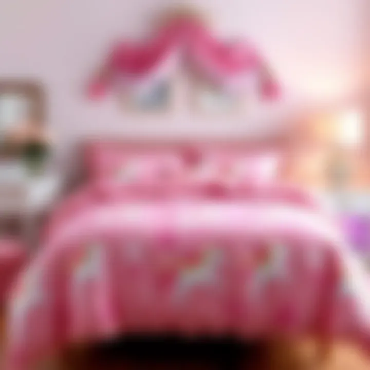 Elegant Pink Unicorn Twin Bedding Set Elegant pink unicorn twin bedding set featuring whimsical designs