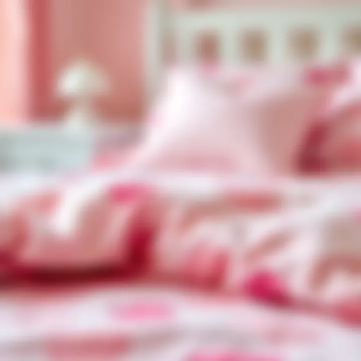 Soft Materials in Pink Unicorn Bedding Close-up of soft materials used in pink unicorn bedding
