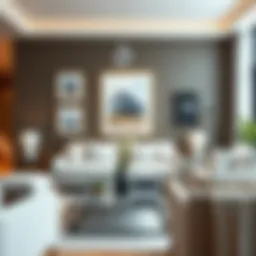 Elegant poster frame selection in a modern living room