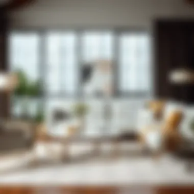 A cozy living room setup featuring contemporary furniture pieces