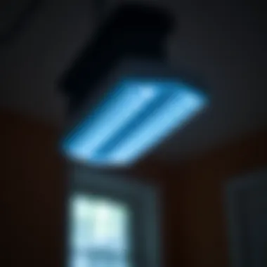 Close-up of an LED light fixture highlighting its features