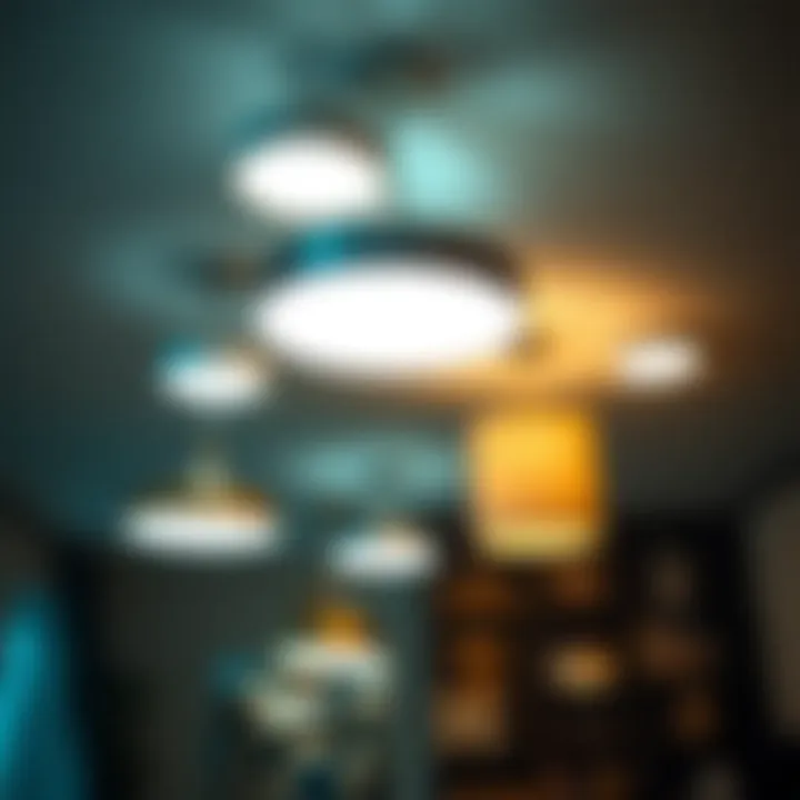 Variety of LED ceiling lights showcasing different styles
