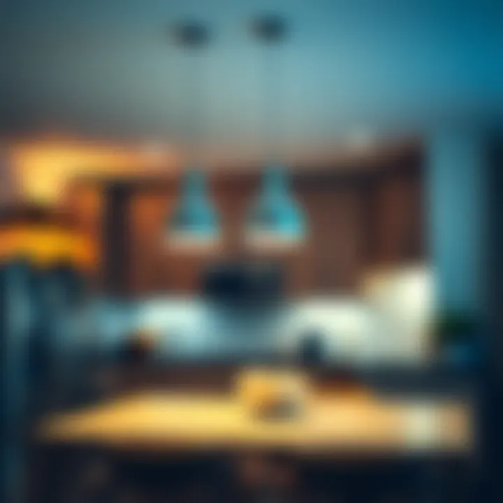 Well-lit kitchen featuring LED ceiling lights in use