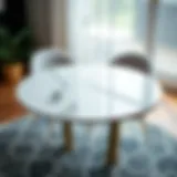 Elegant round card table top showcasing modern design