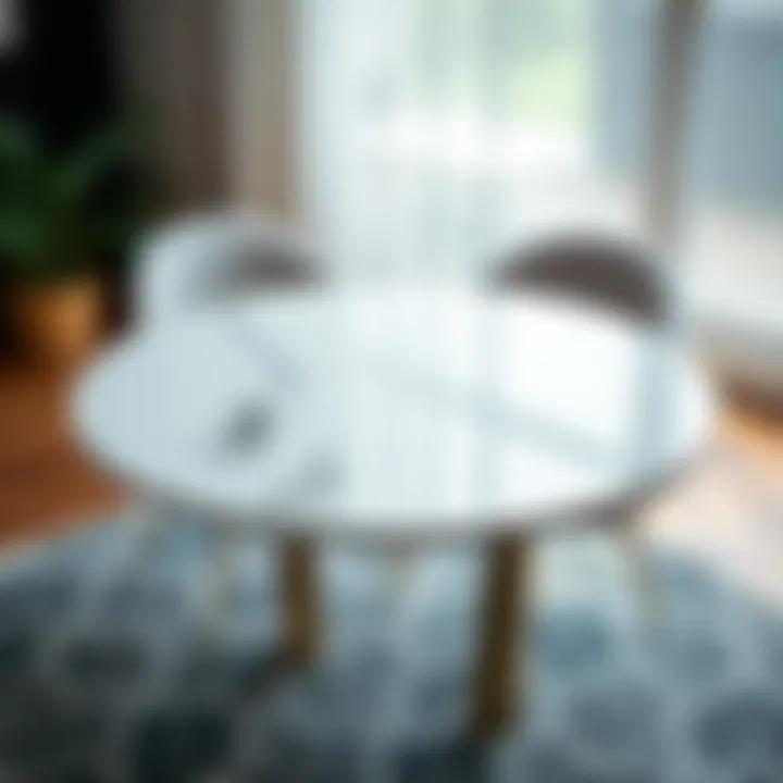 Elegant round card table top showcasing modern design