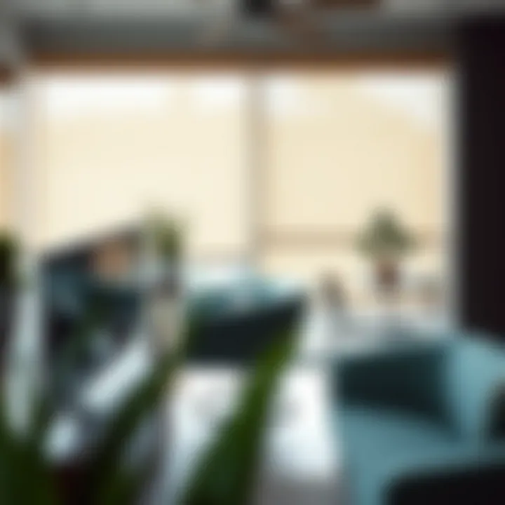 Modern Roller Shades for Optimal Light Control Modern salon featuring roller shades for light control