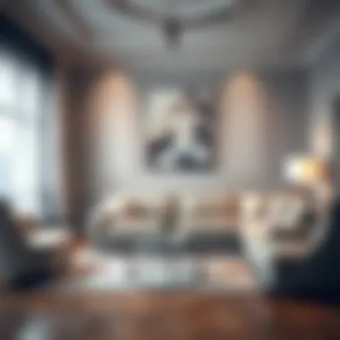 Elegant living room featuring a customized sectional couch cover