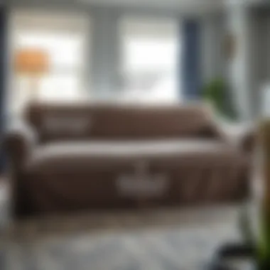 Diagram showing measurement techniques for sectional couch covers