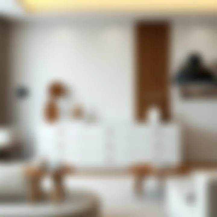 Minimalist six-drawer design in a contemporary living room