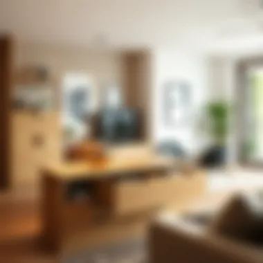 Integrating Solid Wood Storage into Modern Design Stylishly designed solid wood drawer in a modern living space