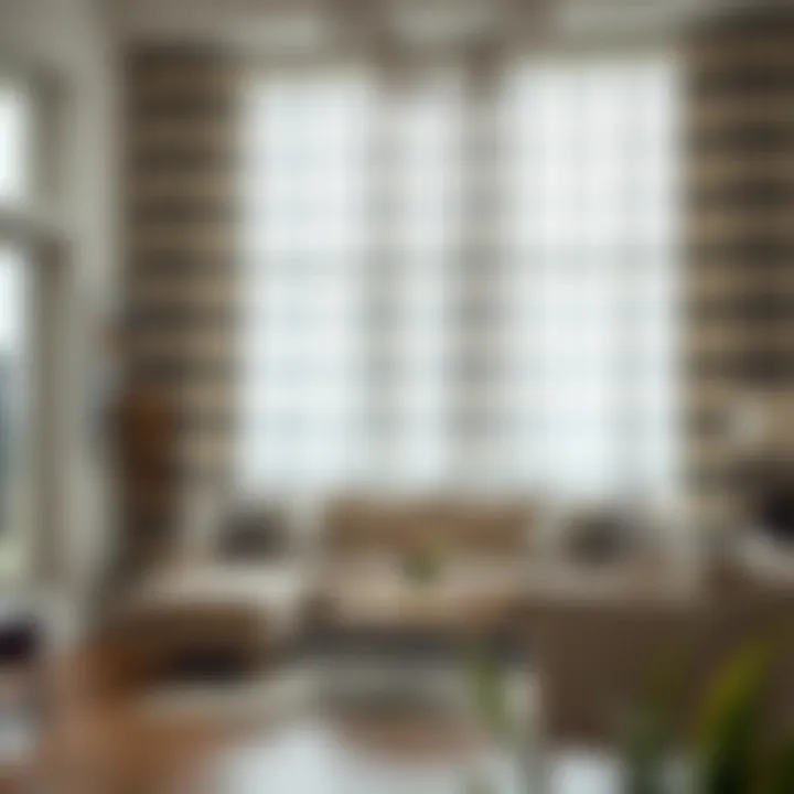 Elegant striped drapes enhancing a modern living room