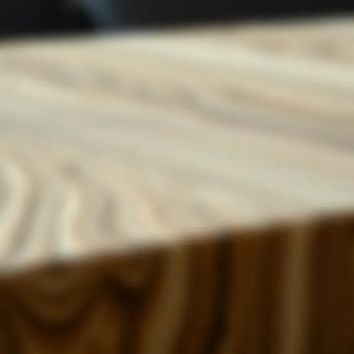 Close-up of table cover showcasing intricate grain patterns