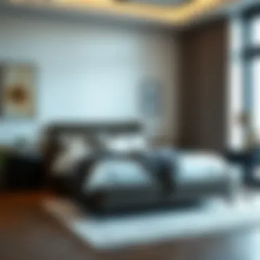 Luxurious Tall Queen Bed Luxurious tall queen bed in a modern bedroom setting