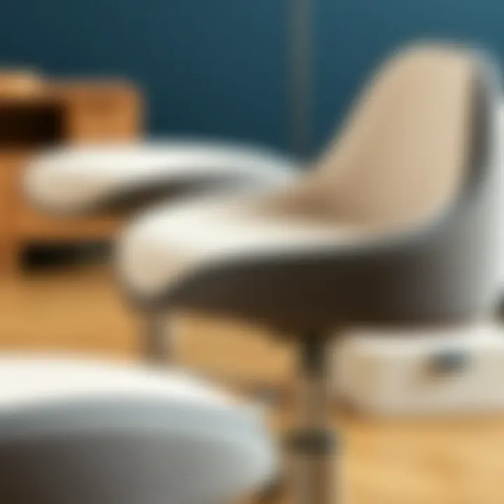 Materials Used in Adjustable Swivel Stools A close-up view of materials used in swivel stools