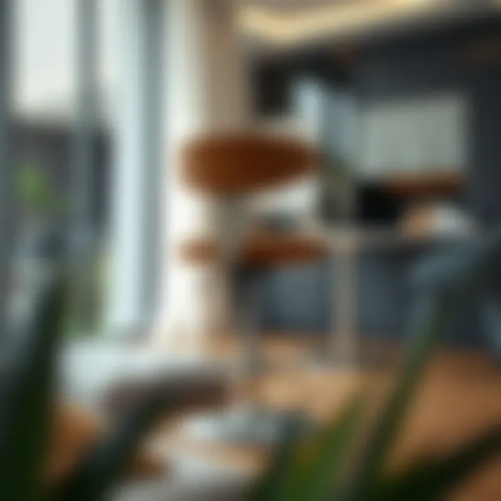 Adjustable Swivel Stool in a Modern Interior Setting Adjustable swivel stool in a modern interior setting