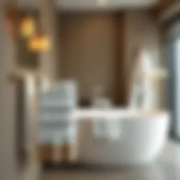 Elegant towel arrangement in a modern bathroom
