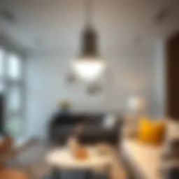 Modern GU10 dimmable LED light fixture illuminating a stylish living room