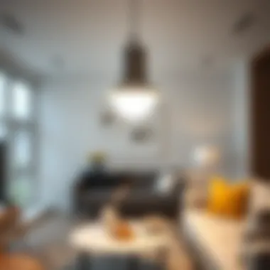 Modern GU10 dimmable LED light fixture illuminating a stylish living room