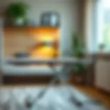 Premium large ironing board with an ergonomic design