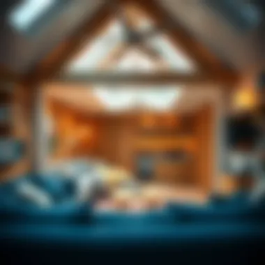 Interior view of a loft playhouse showcasing multifunctional space