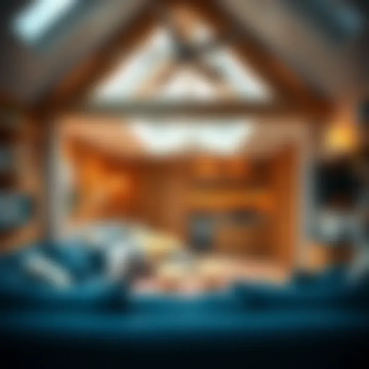 Interior view of a loft playhouse showcasing multifunctional space