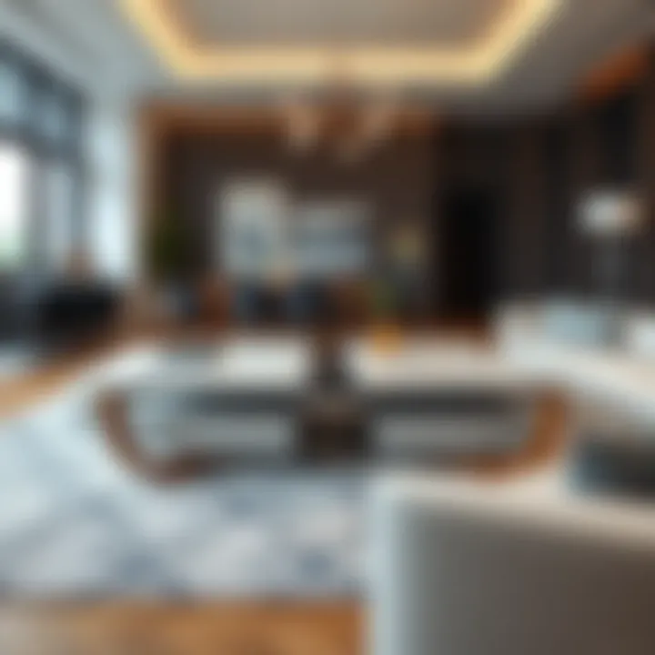 A stylish living room featuring an elegant extensible coffee table