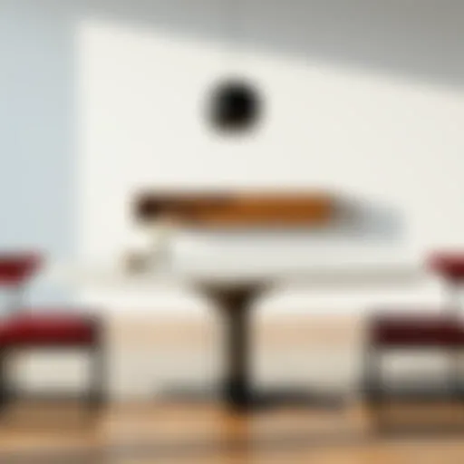 A sleek modern extensible dining table showcasing its expandable feature