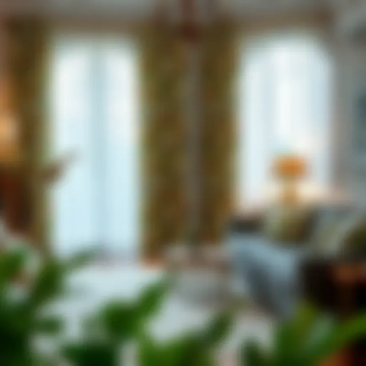 Cozy Living Room with Botanical Curtains Botanical curtains complementing a cozy living room decor