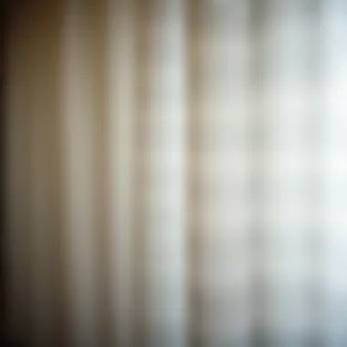 Textured Fabric Details Close-up of white and silver curtain fabric showcasing texture and design