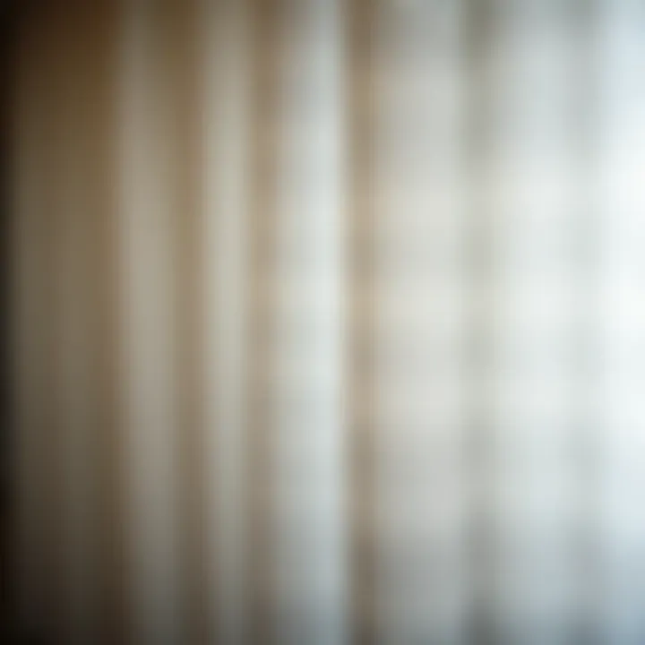 Textured Fabric Details Close-up of white and silver curtain fabric showcasing texture and design