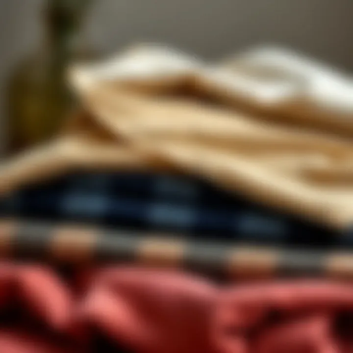 Various flannel fabric swatches in different colors and patterns for duvet design