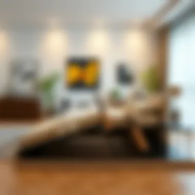 Contemporary living space enhanced by a lifting bed base