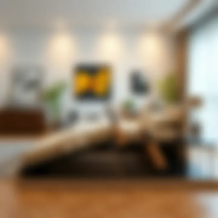 Contemporary living space enhanced by a lifting bed base