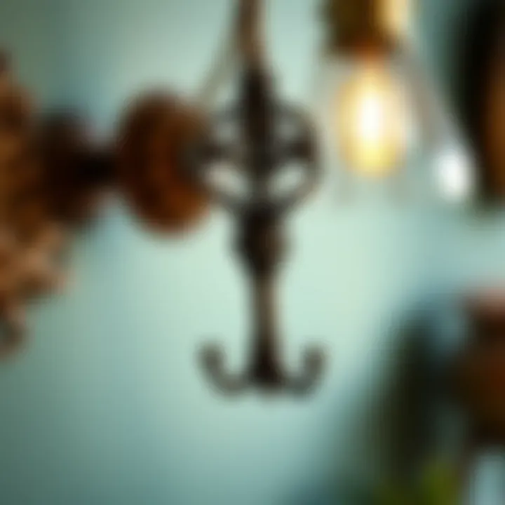 Vintage lamp hook showcasing intricate design details