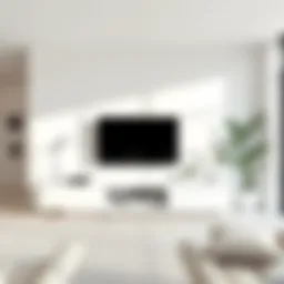 Sleek modern white TV table with minimalist design