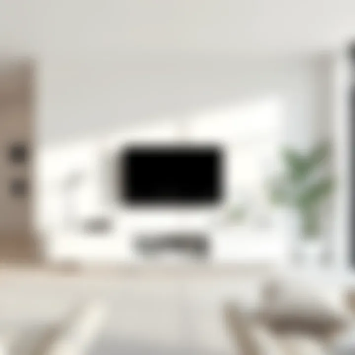 Sleek modern white TV table with minimalist design