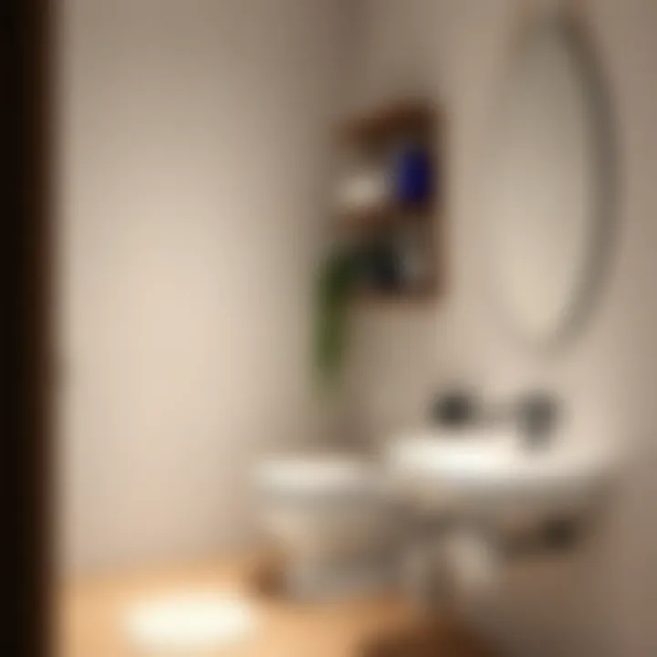 Minimalist Shelf for Organized Bathroom Space Minimalist shelf design for toilet essentials