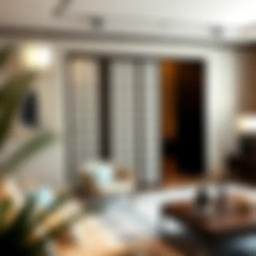 Elegant shoji room divider creating a serene ambiance in a modern living space