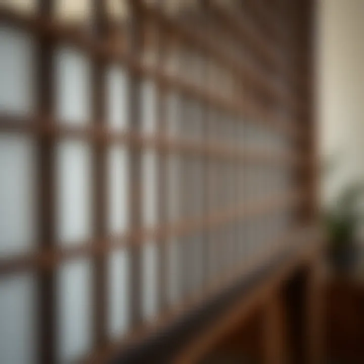 Traditional Shoji Design Close-Up Close-up of traditional shoji design details showcasing craftsmanship