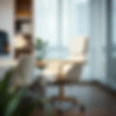 Elegant white and gold office chair in a modern workspace