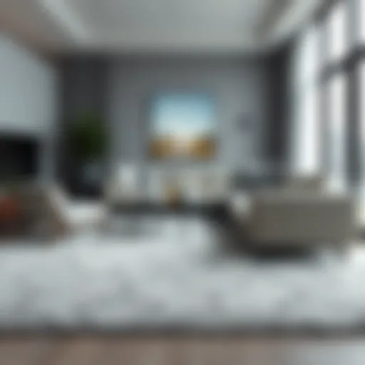 Elegant gray area carpet in a modern living room setting