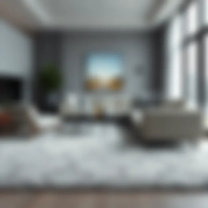 Elegant gray area carpet in a modern living room setting