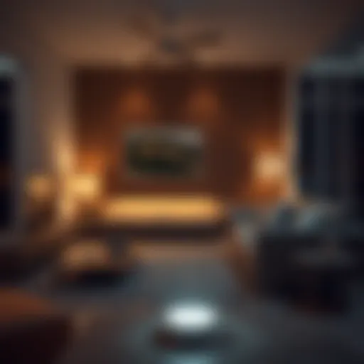 Innovative small LED light in a contemporary living room setting